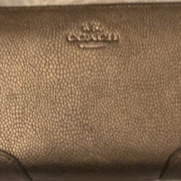 Coach Large Accordion Zip Wallet Gunmetal - Picture 1 of 4